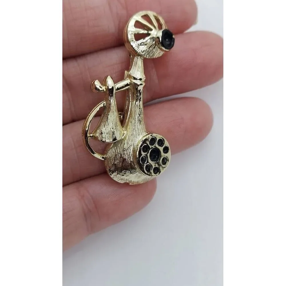 Vintage R.N.K. Rotary‎ phone brooch